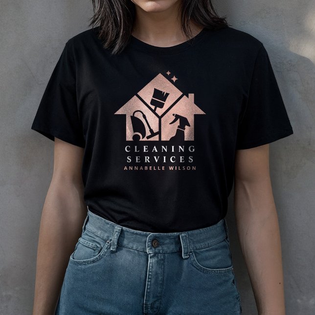 Camiseta Servicios de limpieza de casas de oro Rosa (Subido por el creador)