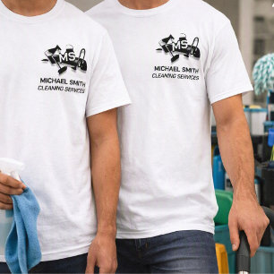 Camiseta Servicios de limpieza de logotipos simples persona