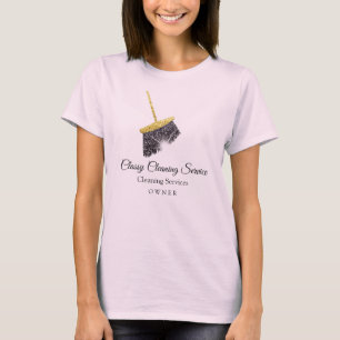 Camiseta Servicios de limpieza de oro rosado de la casa don