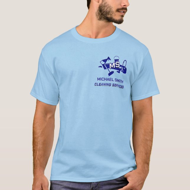 Camiseta Servicios de limpieza Logotipo Personalizado moder (Anverso)