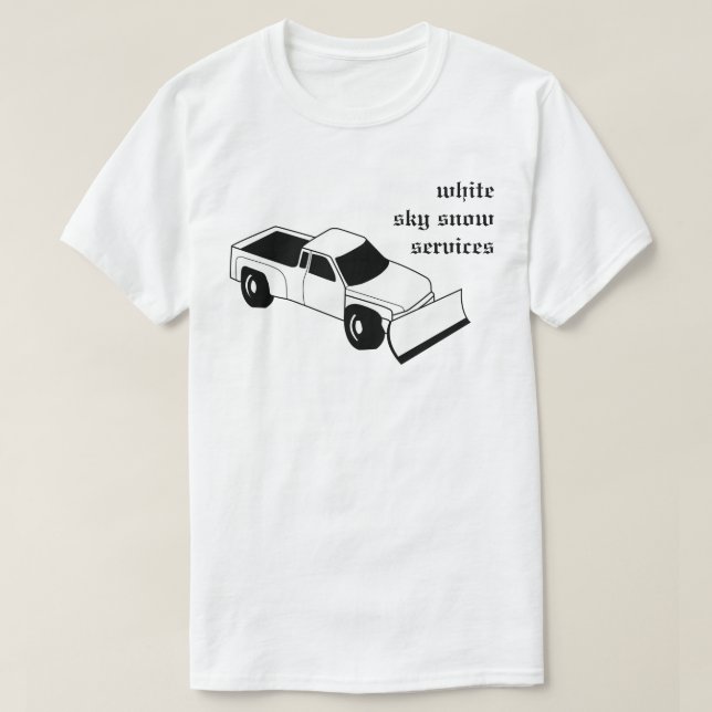 Camiseta servicios de nieve en cielo blanco (Diseño del anverso)