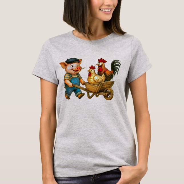 Camiseta Servicios de transporte de cerdos: Edición de aves (Anverso)