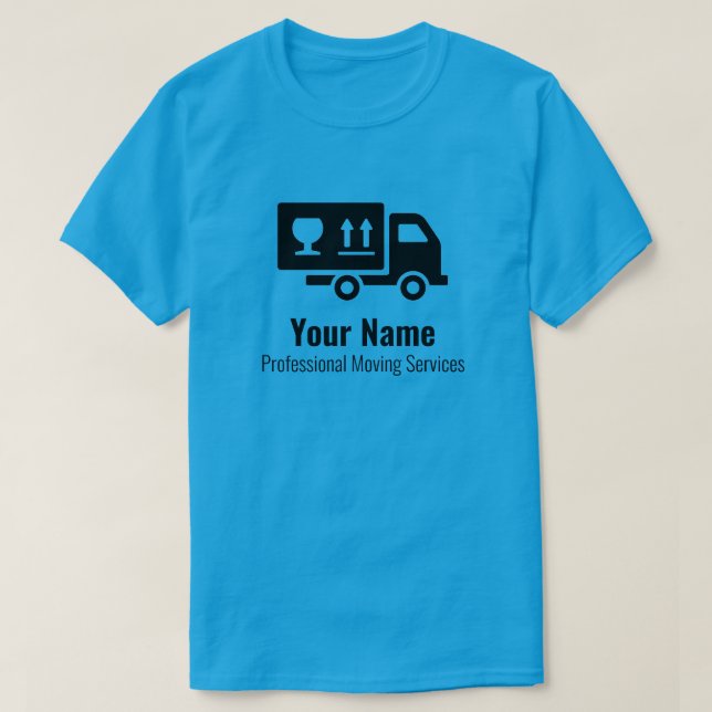 Camiseta servicios móviles de personalizable azul (Diseño del anverso)