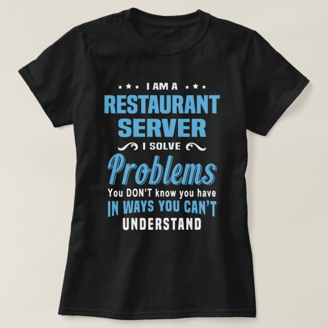 Camiseta Servidor de restaurante (Diseño del anverso)
