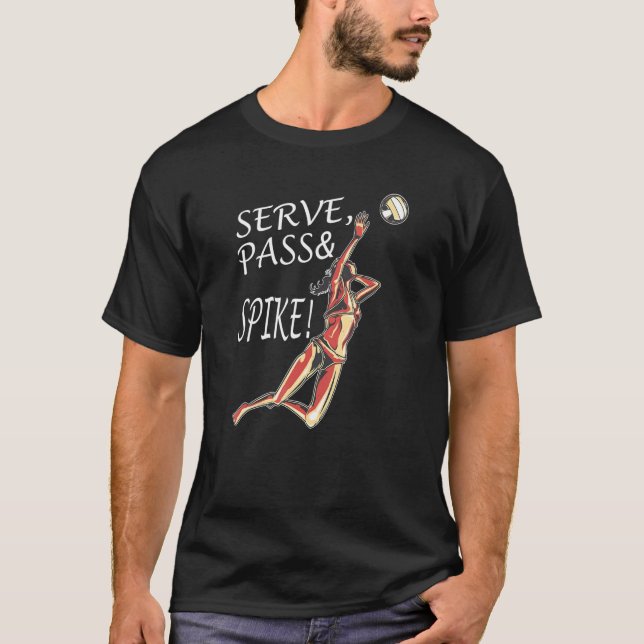 Camiseta Servir Pass y Spike Beach Voleibol Bikini Playe (Anverso)