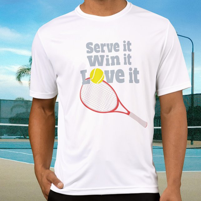Camiseta Servirlo, ganarlo, amarlo tenis raquetas rojas dep (Subido por el creador)