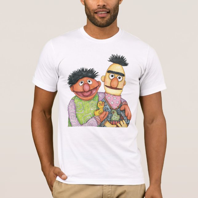 Camiseta Sesame Street Bert y Ernie Watercolor (Anverso)