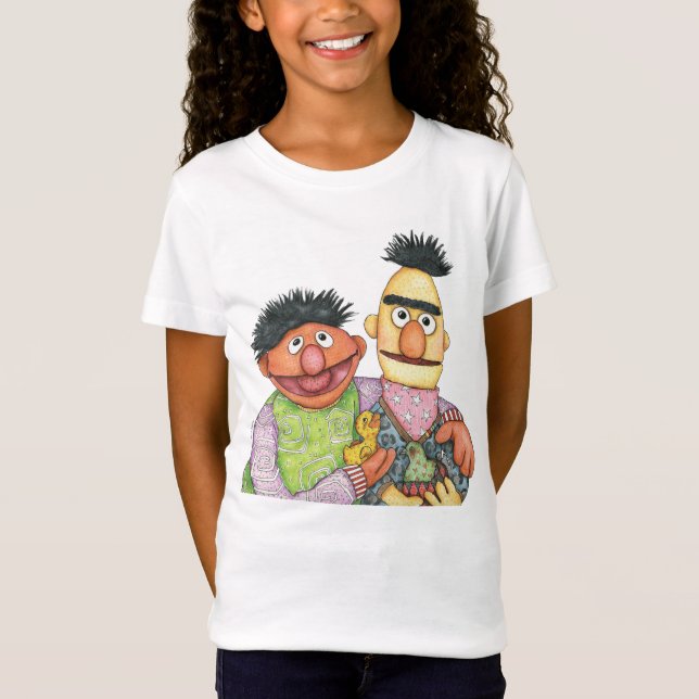 Camiseta Sesame Street Bert y Ernie Watercolor (Anverso)