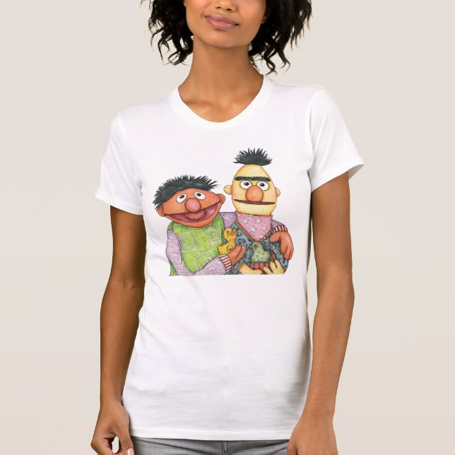 Camiseta Sesame Street Bert y Ernie Watercolor (Anverso)