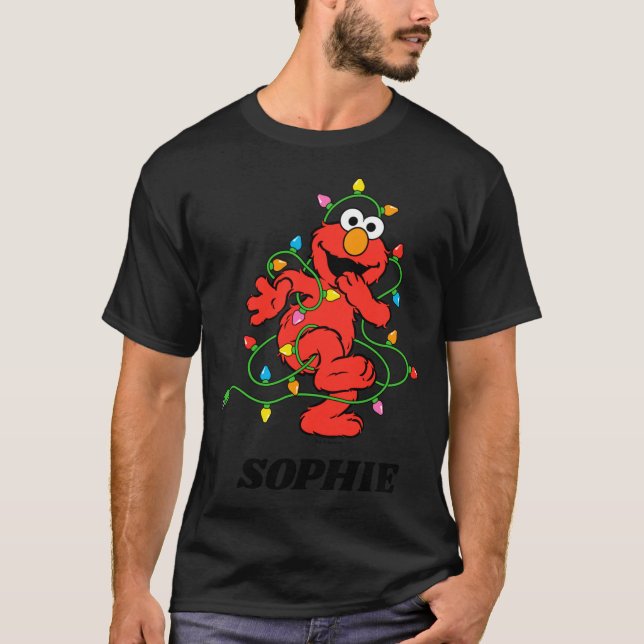 Camiseta Sesame Street Elmo Christmas Lights Baby  (Anverso)