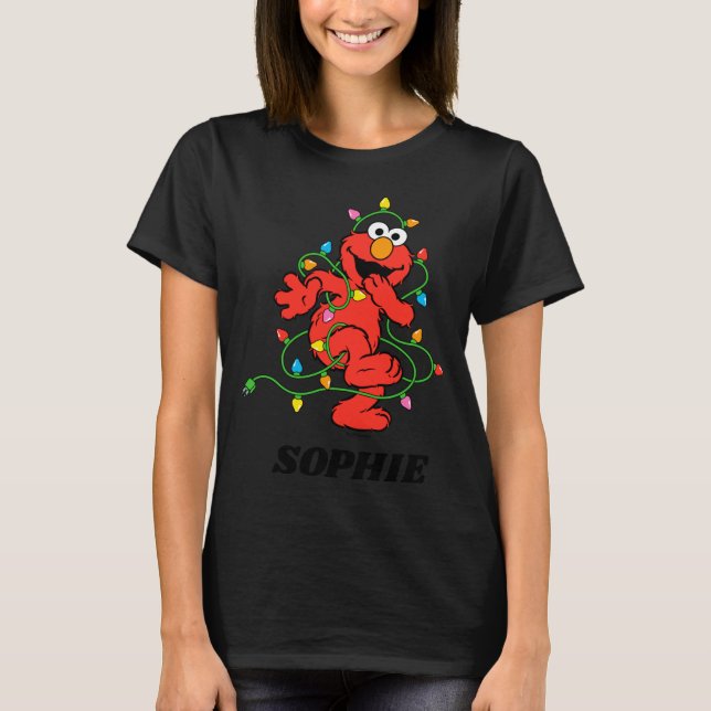 Camiseta Sesame Street Elmo Christmas Lights Baby  (Anverso)
