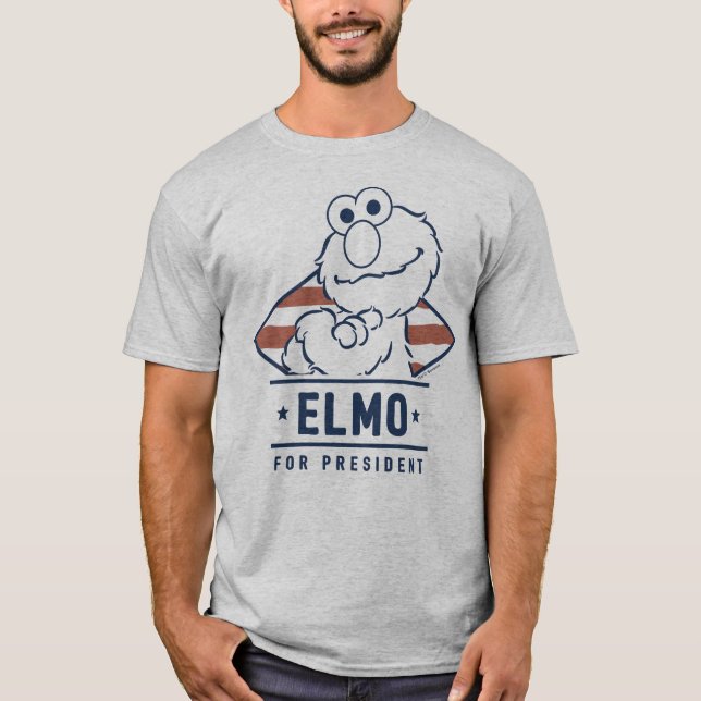 Camiseta Sesame Street | Elmo para Presidente Vintage (Anverso)