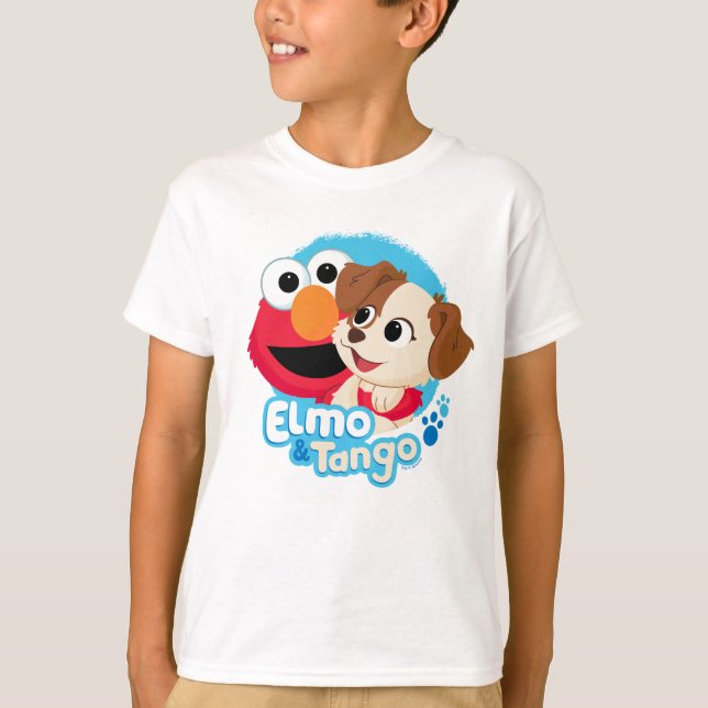 Camiseta Sesame Street | Elmo & Tango Insignia (Anverso)