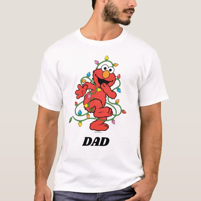 Camiseta Sesame Street | Luces de Navidad de Elmo (Anverso)