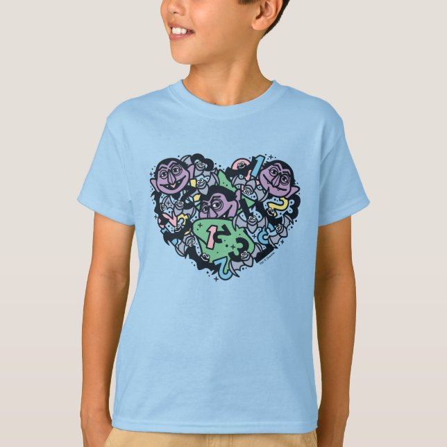Camiseta Sésamo | Conde von Count Doodle Heart (Anverso)