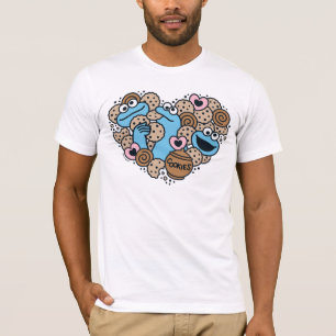 Camiseta Sésamo   Cookie Monster Doodle Heart