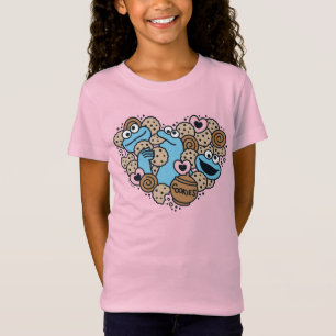 Camiseta Sésamo   Cookie Monster Doodle Heart