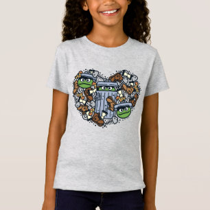 Camiseta Sésamo Oscar el Corazón de Doodle de Grouch