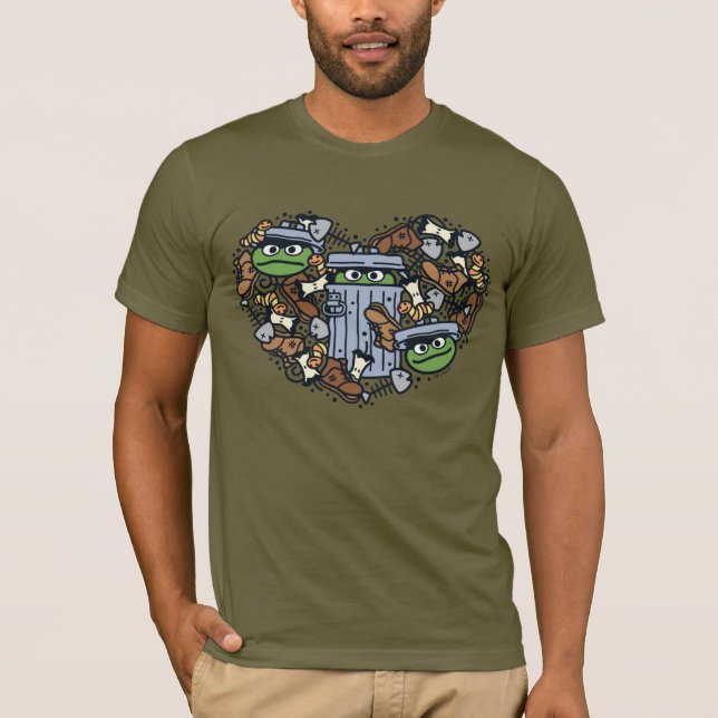 Camiseta Sésamo | Oscar el Corazón de Doodle de Grouch (Anverso)