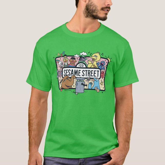 Camiseta Sésamo | Rótulo Sesame Pals Doodle (Anverso)