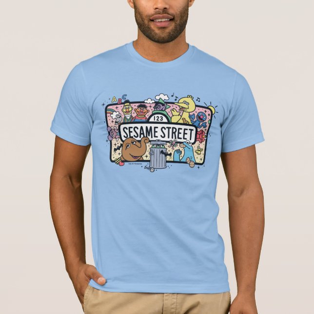 Camiseta Sésamo | Rótulo Sesame Pals Doodle (Anverso)