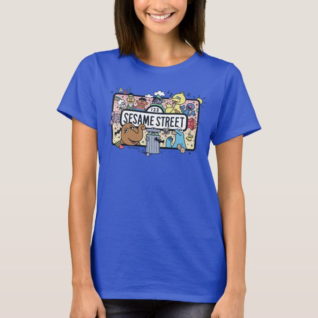 Camiseta Sésamo | Rótulo Sesame Pals Doodle (Anverso)