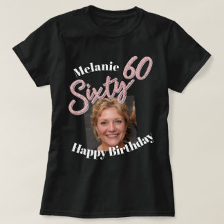 Camiseta Sesenta y sesenta años rosa de guión gráfico de cu