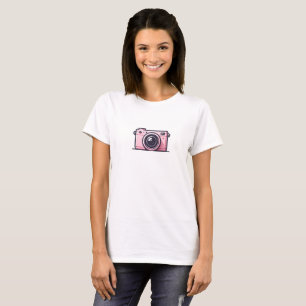 Camiseta Sesión de Fotos de Instantáneas Rosa de Moda Cámar