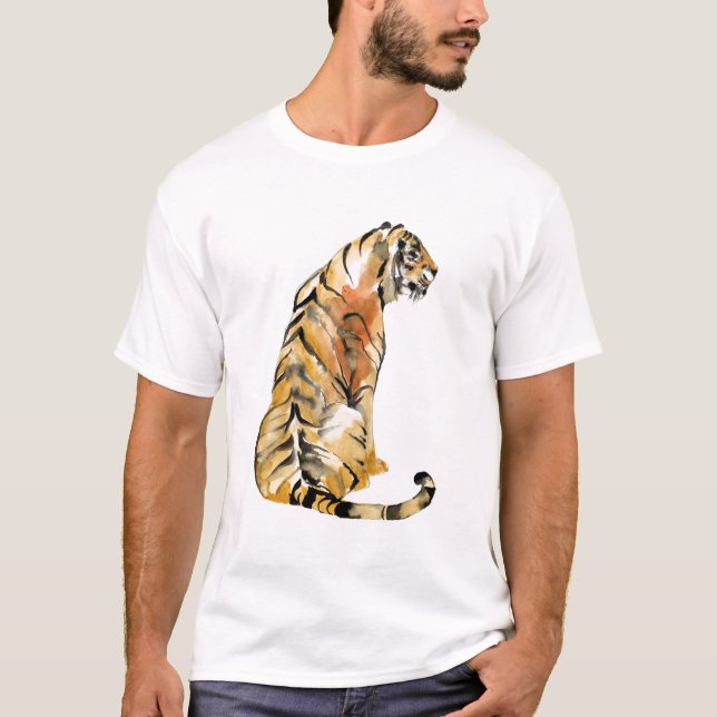 Camiseta Sesión de Tigre de acuarela (Anverso)