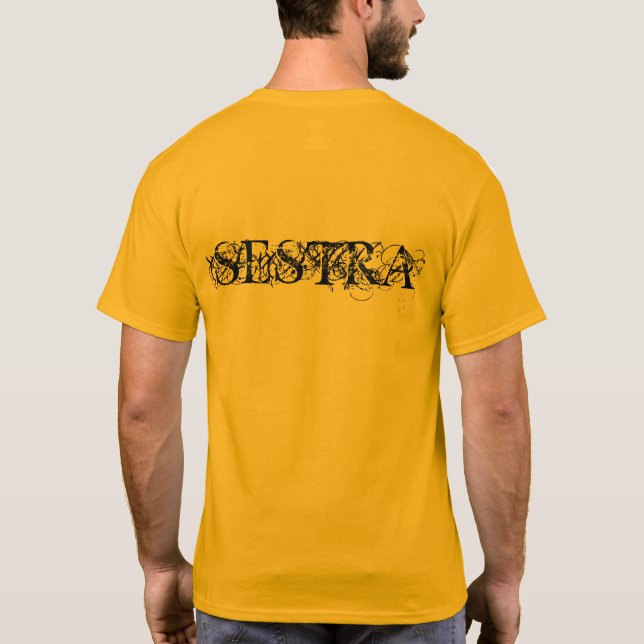 Camiseta SESTRA todo el negro huérfano de los galones (Reverso)