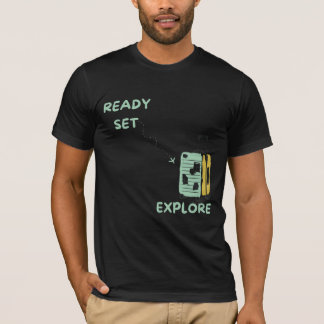 Camiseta Set listo Explorar con diseño de maleta de viaje