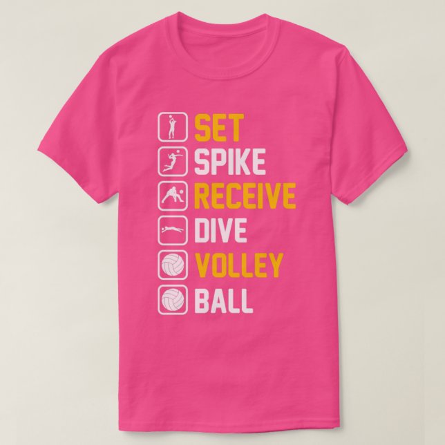 Camiseta Set Spike Recibir volea de buceo (Diseño del anverso)