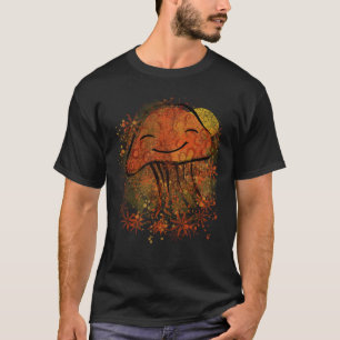 Camiseta Seta artística anaranjada feliz