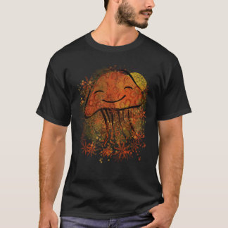 Camiseta Seta artística anaranjada feliz