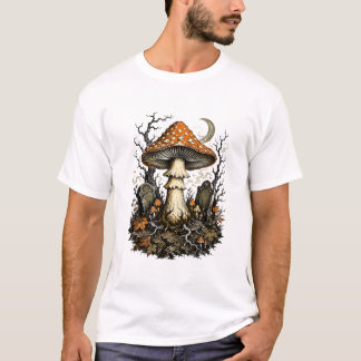 Camiseta Seta embrujada de Halloween vintage gótico bosque