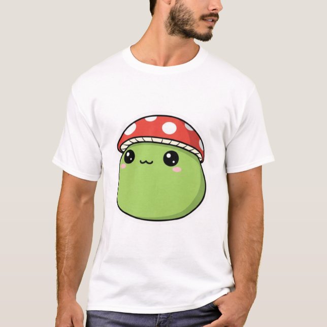 Camiseta Seta verde Kawaii (Anverso)