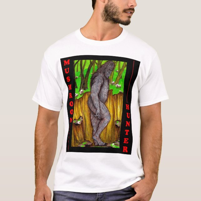 Camiseta setas de la caza de Bigfoot (Anverso)