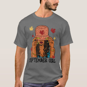 Camiseta Setiembre Chica afroamericano Melanin feliz