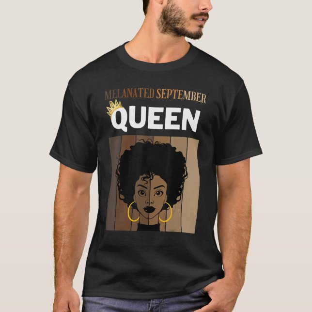 Camiseta Setiembre Melancado Reina mujer afroamericana B (Anverso)
