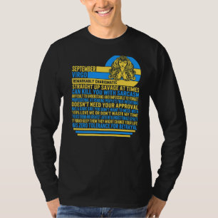 Camiseta Setiembre Virgo Hechos Rótulo Zodiaco Astaná Giras
