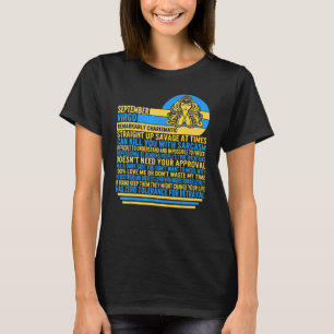 Camiseta Setiembre Virgo Hechos Rótulo Zodiaco Astaná Giras