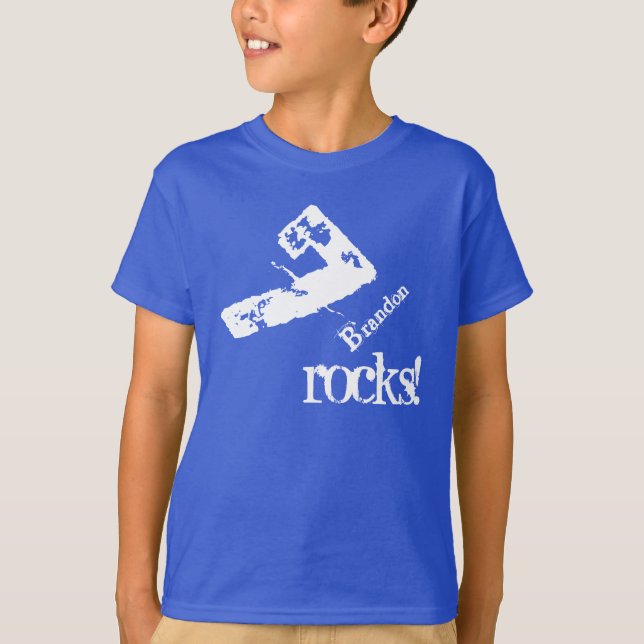 Camiseta Sétimo regalo de cumpleaños número azul y blanco e (Anverso)