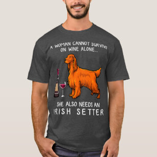 Camiseta Setter irlandés y perro gracioso de vino 