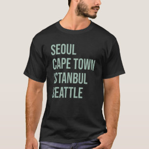Camiseta Seúl Ciudad del Cabo Estambul Seattle Retro Souven