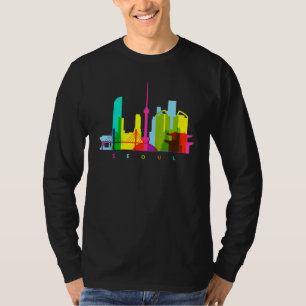 Camiseta Seúl Corea del Sur Colorida línea aérea surcoreana
