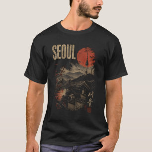 Camiseta Seúl Corea del Sur Recuerdo de viaje retro Namsan