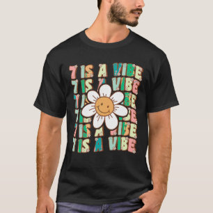 Camiseta Seven is a Vibe Cute Groovy Séptima Fiesta de Cump