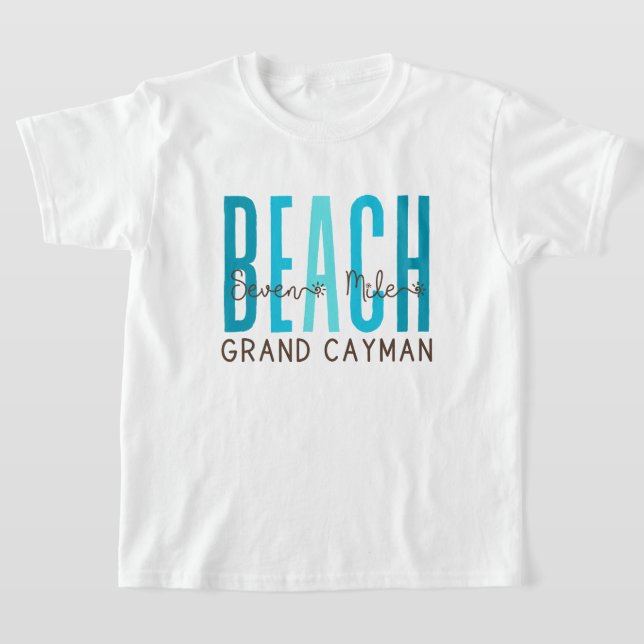 Camiseta Seven Mile Beach Grand Cayman (Océano) (Distribución)