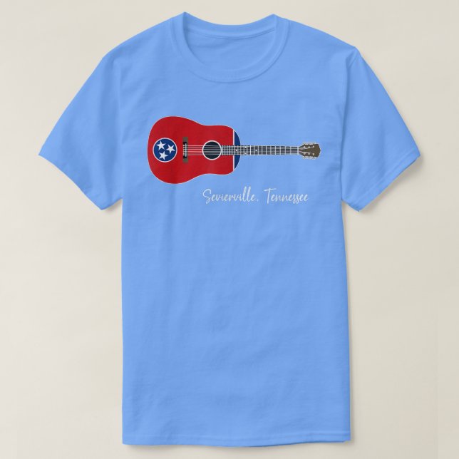 Camiseta Sevierville Tennessee Guitar (Diseño del anverso)