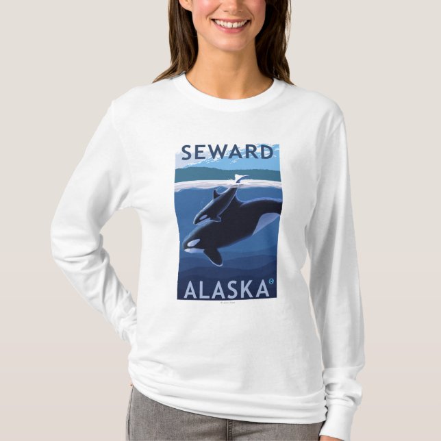 Camiseta Seward, AlaskaOrca y escena del becerro (Anverso)